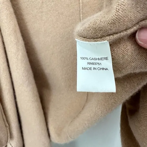 In Cashmere Waterfall Cascade Open Cardigan Bell Sleeves Blush/Tan Size Small