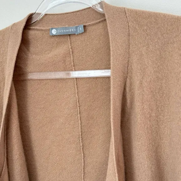 In Cashmere Waterfall Cascade Open Cardigan Bell Sleeves Blush/Tan Size Small