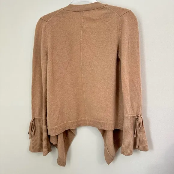 In Cashmere Waterfall Cascade Open Cardigan Bell Sleeves Blush/Tan Size Small