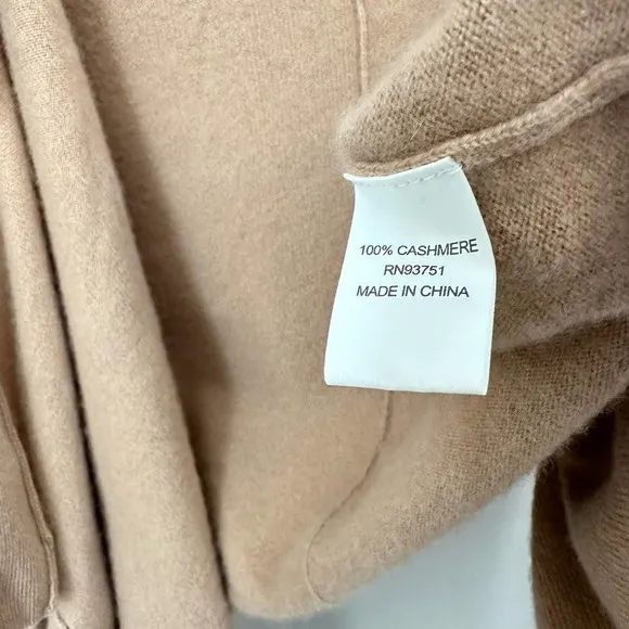 In Cashmere Waterfall Cascade Open Cardigan Bell Sleeves Blush/Tan Size Small