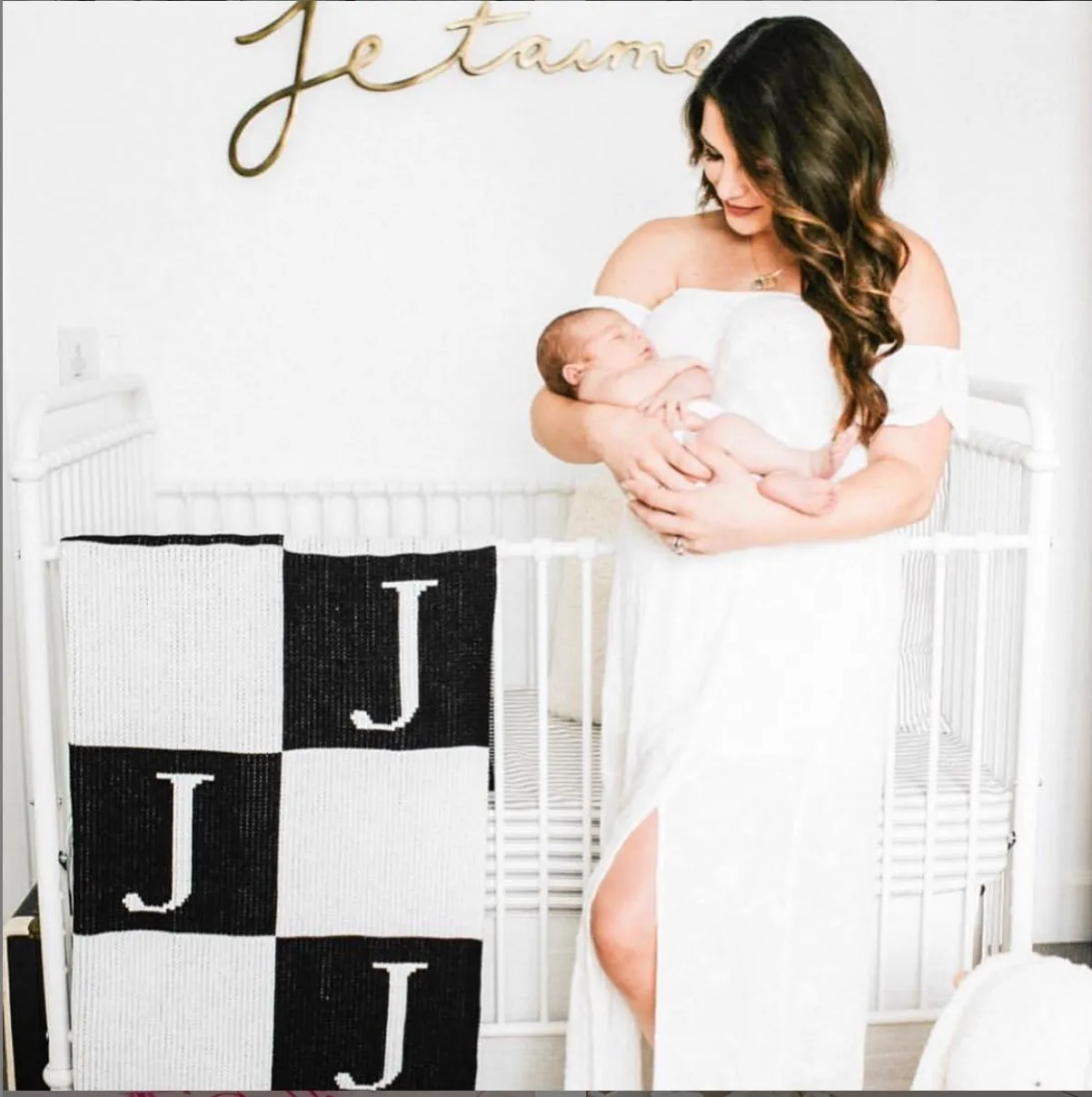 Initial & Blocks Stroller Blanket