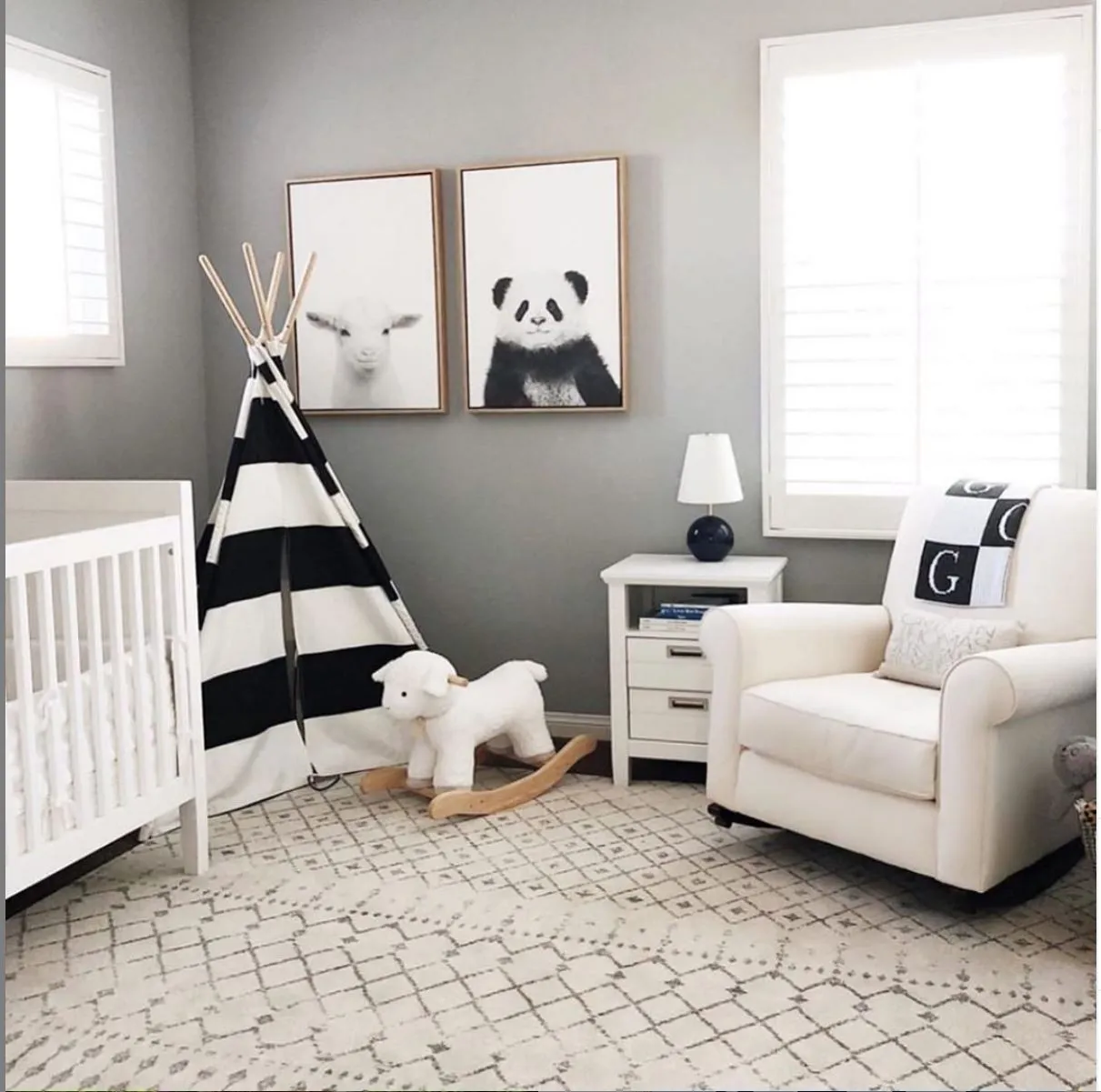 Initial & Blocks Stroller Blanket