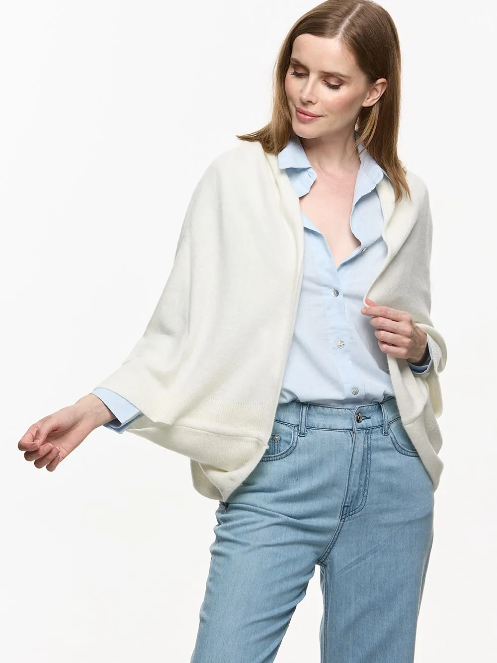 Ivory Wearable Cashmere Wrap