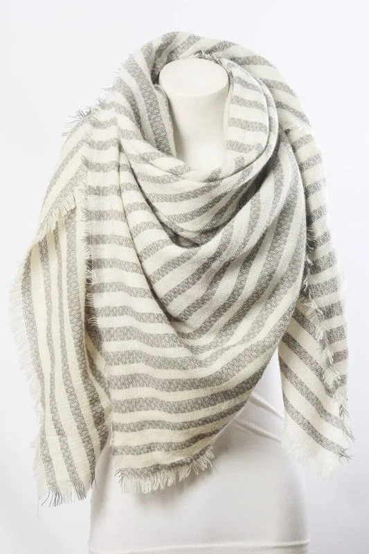JENNY STRIPE SCARF GREY