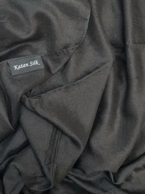Katan Silk Hijab - Black