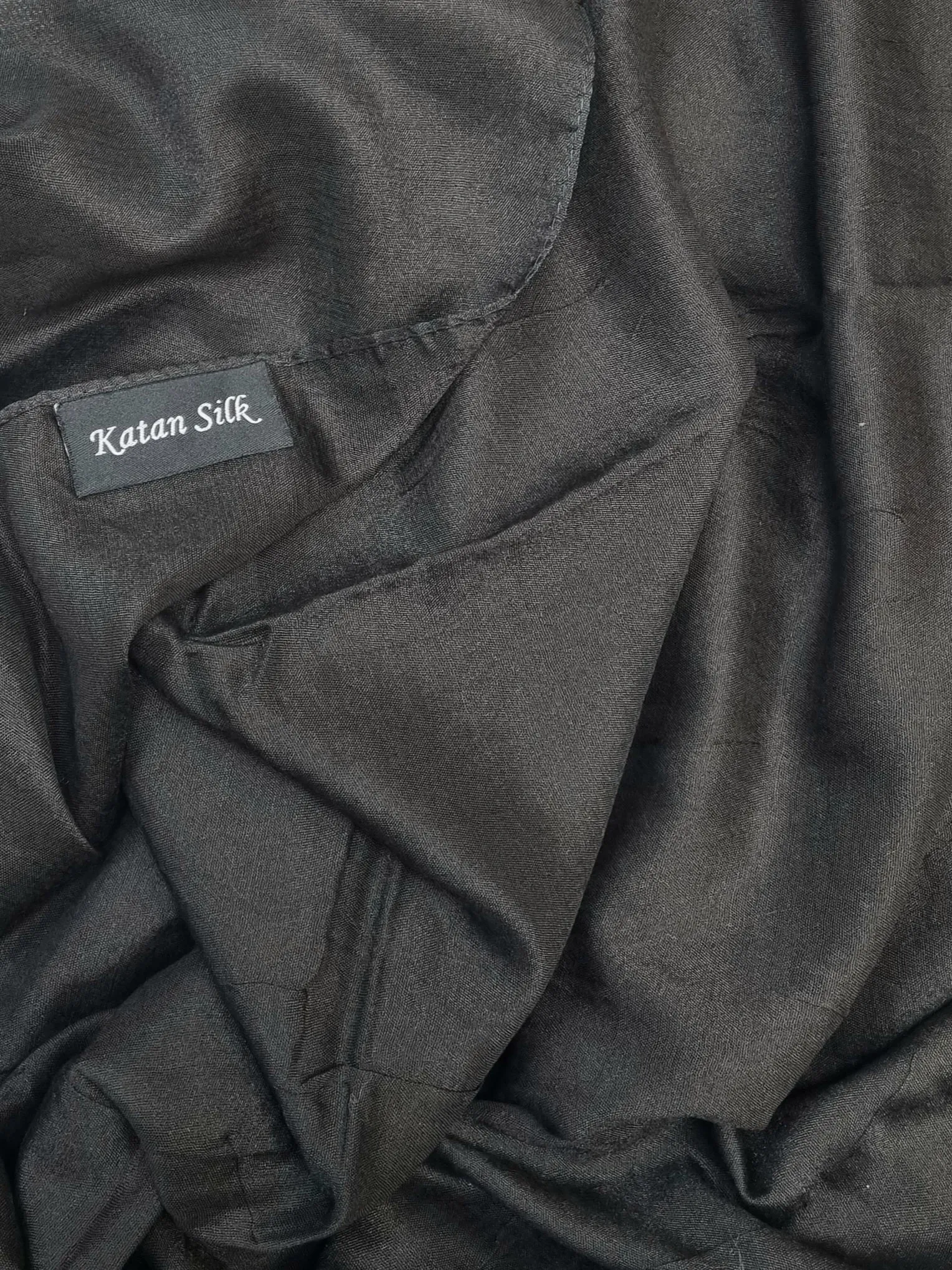 Katan Silk Hijab - Black