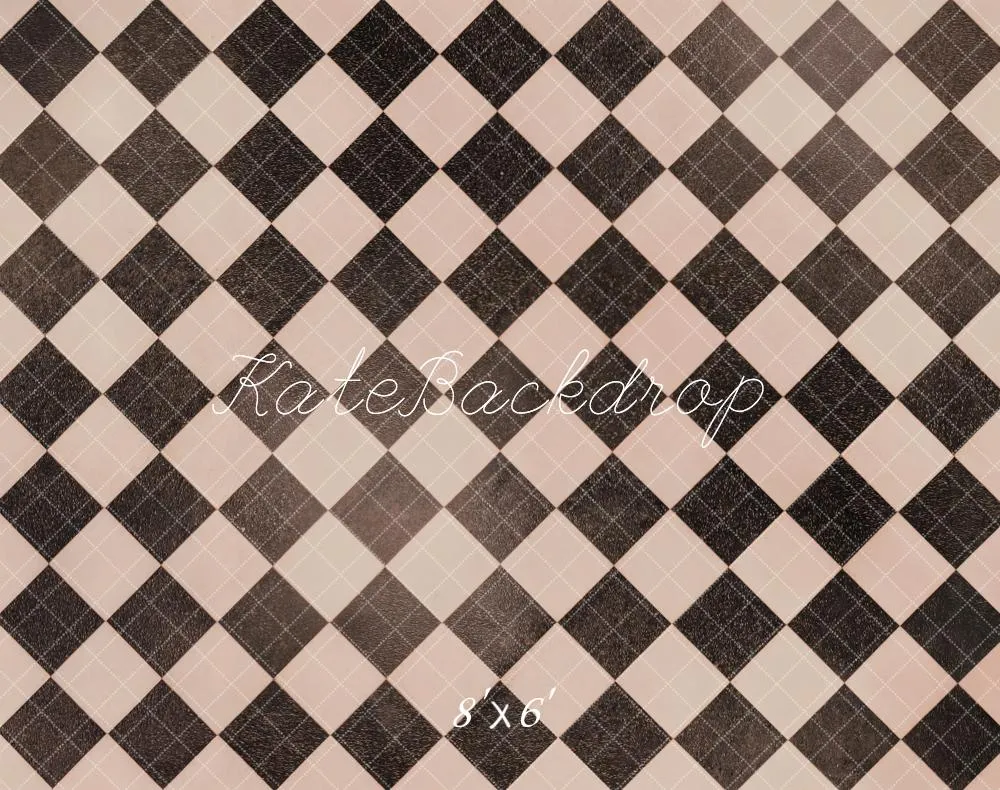 Kate Retro Checkered Pattern Floor Fleece Backdrop Designed by Emetselch