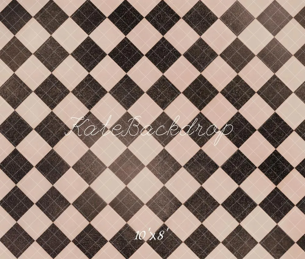 Kate Retro Checkered Pattern Floor Fleece Backdrop Designed by Emetselch