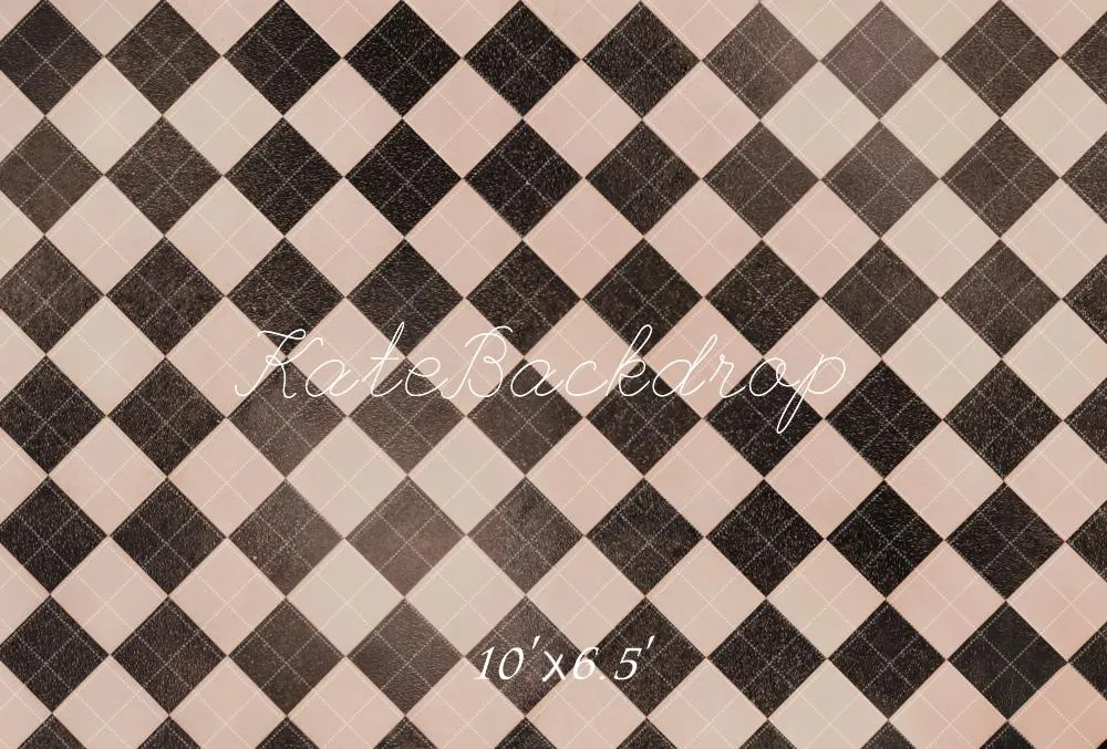 Kate Retro Checkered Pattern Floor Fleece Backdrop Designed by Emetselch