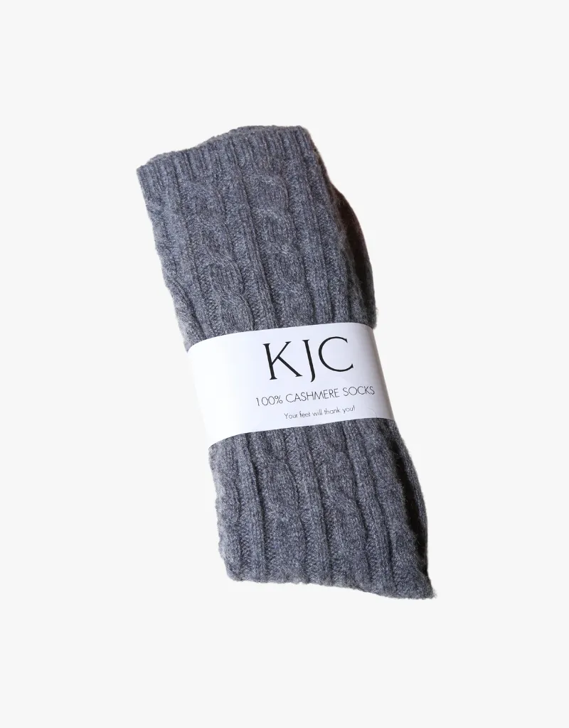 KJC Cashmere Cable Socks