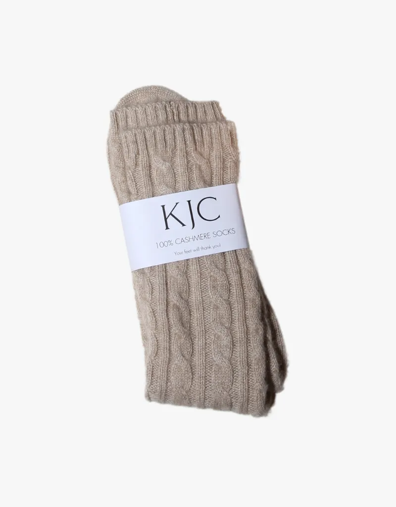 KJC Cashmere Cable Socks