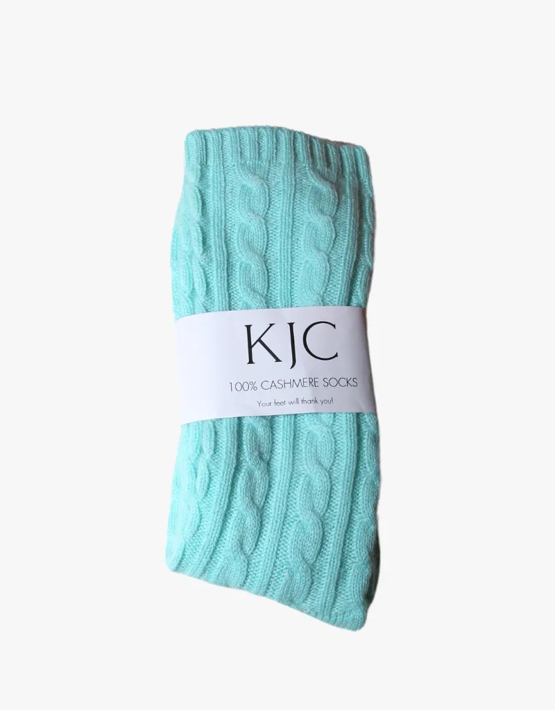KJC Cashmere Cable Socks