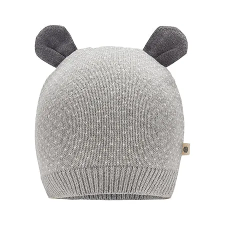Knitted Grey Hat With Ears