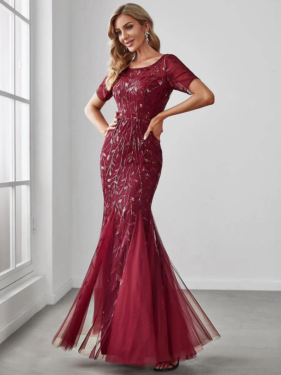 Krystal dress with sequins in burgundy Express NZ wide