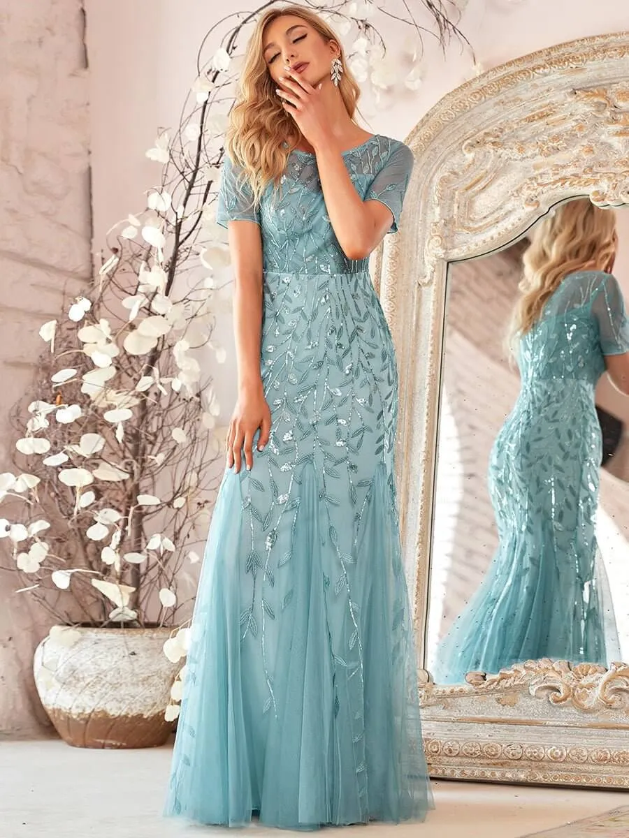 Krystal dress with sequins in dusky blue s10-12 Express NZ wide