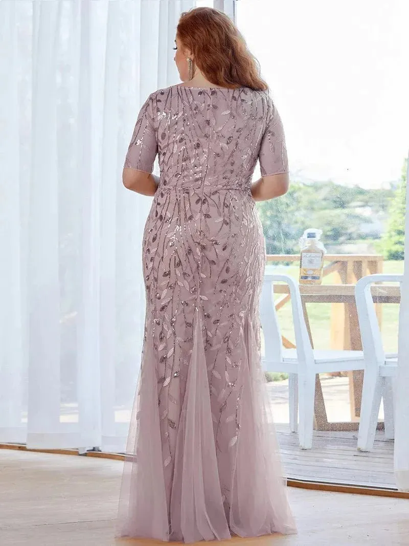 Krystal leaf pattern with sequins in Lilac size s12 express NZ wide