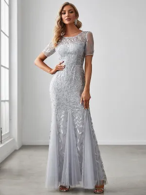 Krystal sequin leaf pattern dress in silver s10-12 Express NZ wide