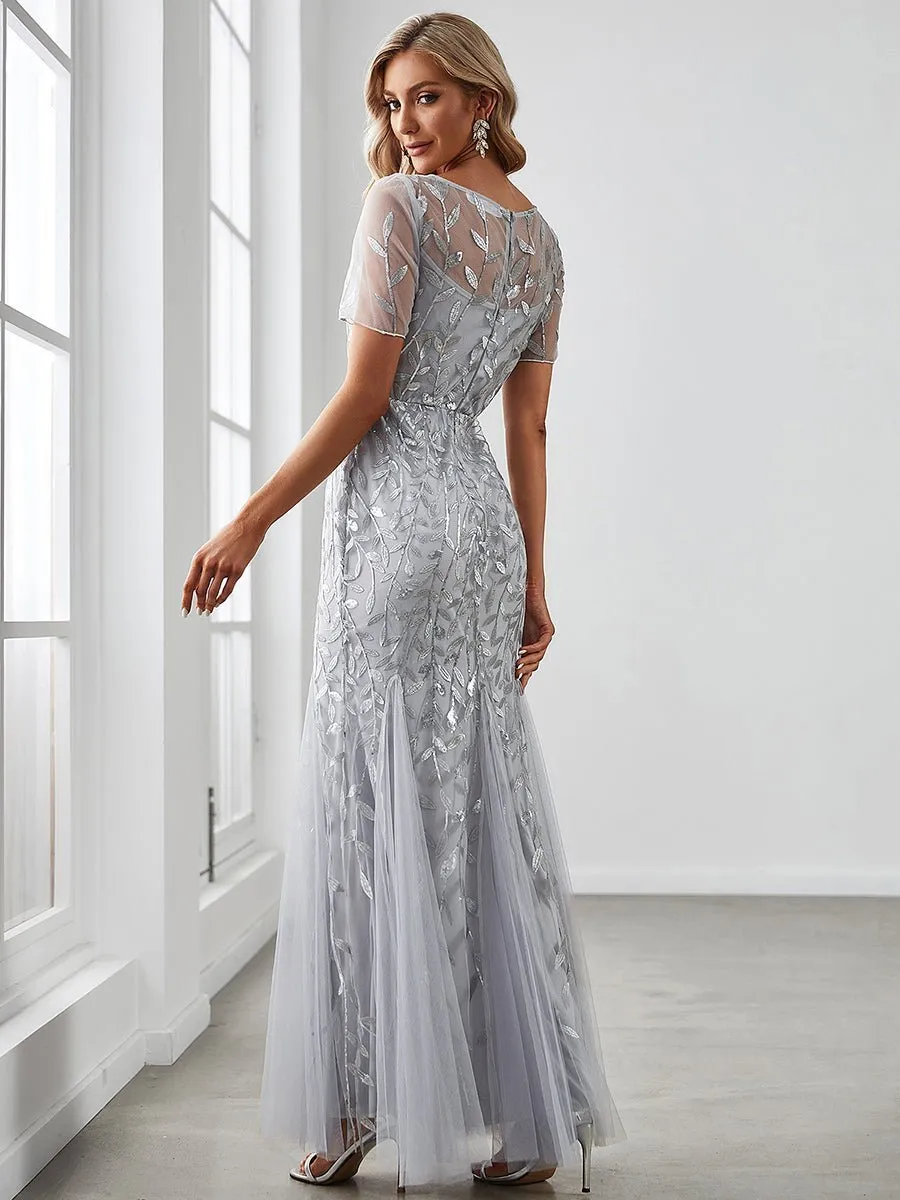 Krystal sequin leaf pattern dress in silver s10-12 Express NZ wide