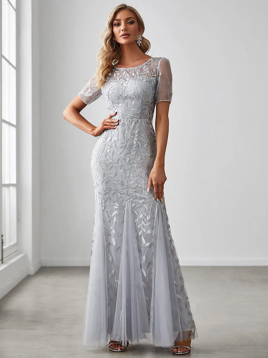 Krystal sequin leaf pattern dress in silver s10-12 Express NZ wide