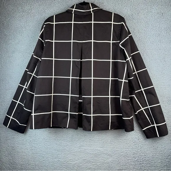 Lauren Ralph Lauren Womens Checkered Box Plaid Peacoat Size Large Dark Academia