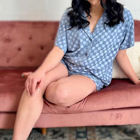 Le Lis Demin Blue 2-Piece Shorts Set