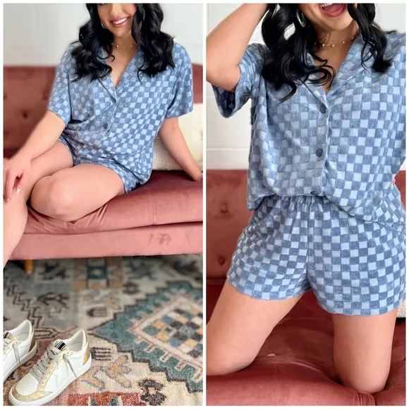 Le Lis Demin Blue 2-Piece Shorts Set