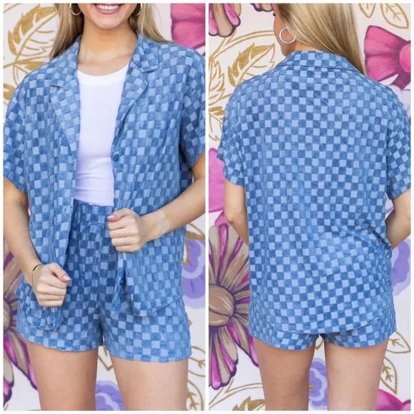 Le Lis Demin Blue 2-Piece Shorts Set