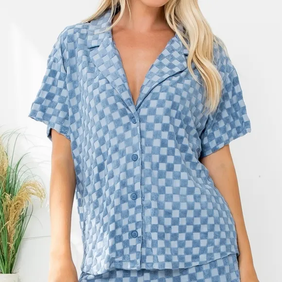 Le Lis Demin Blue 2-Piece Shorts Set
