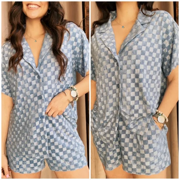 Le Lis Demin Blue 2-Piece Shorts Set