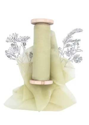 Lichen Green Silk Ribbon - Gauze