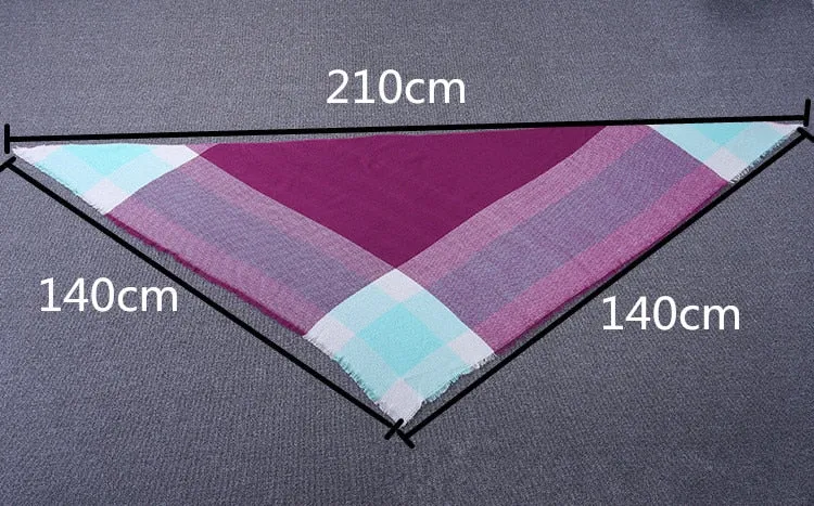 Lisette Charles Luxury Oversize Plaid Cashmere Wool Pashmina Scarf