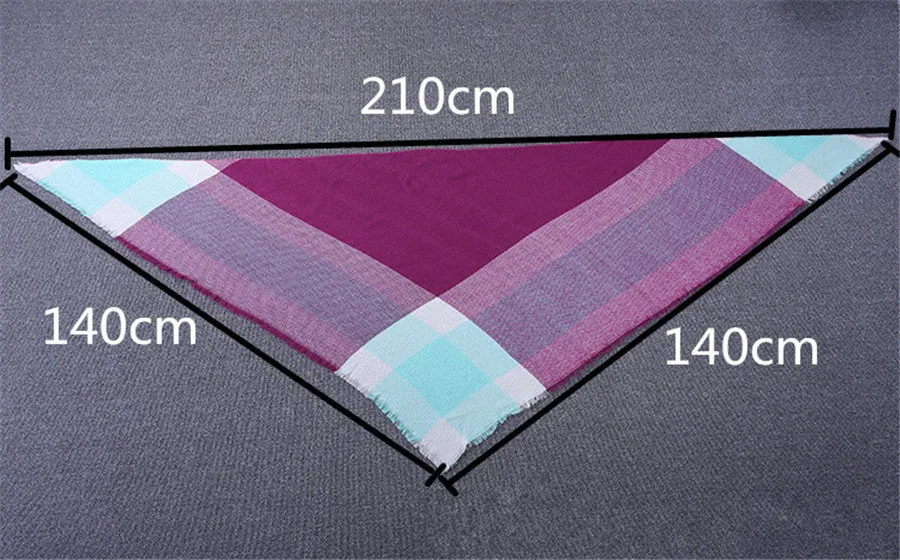 Lisette Charles Luxury Oversize Plaid Cashmere Wool Pashmina Scarf