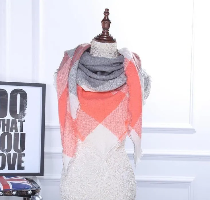 Lisette Charles Luxury Oversize Plaid Cashmere Wool Pashmina Scarf