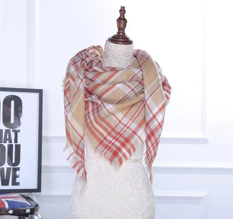 Lisette Charles Luxury Oversize Plaid Cashmere Wool Pashmina Scarf