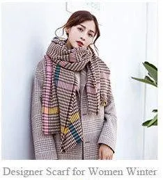 Lisette Charles Luxury Oversize Plaid Cashmere Wool Pashmina Scarf