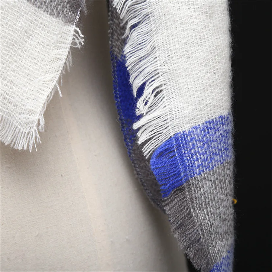 Lisette Charles Luxury Oversize Plaid Cashmere Wool Pashmina Scarf
