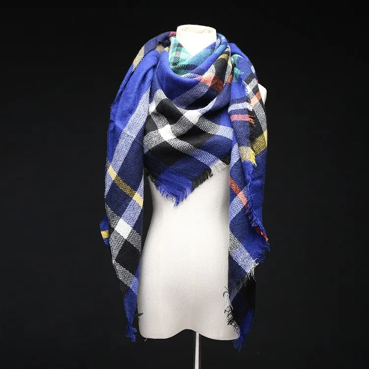 Lisette Charles Luxury Oversize Plaid Cashmere Wool Pashmina Scarf