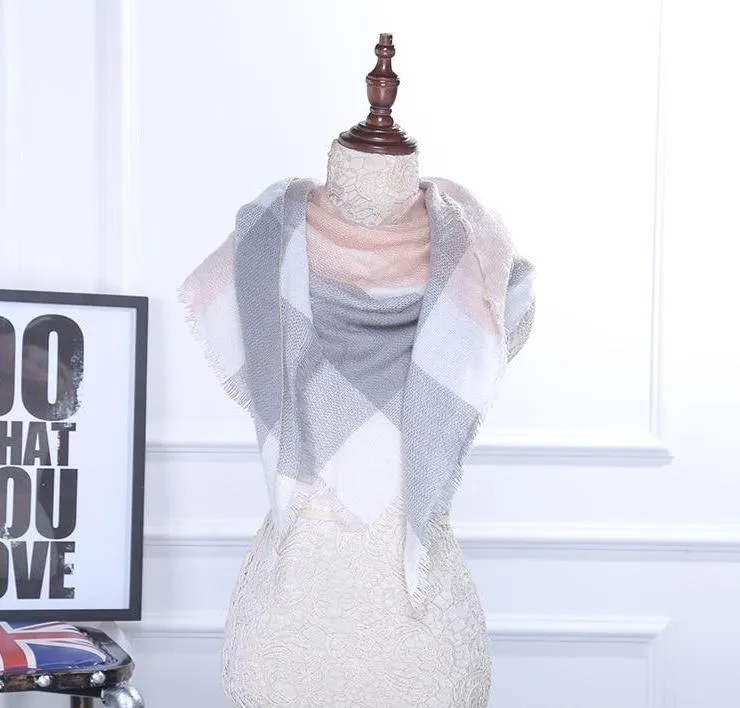 Lisette Charles Luxury Oversize Plaid Cashmere Wool Pashmina Scarf