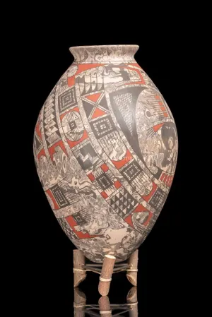 Mata Ortiz Marbled Pot Fine Mexican Ceramic