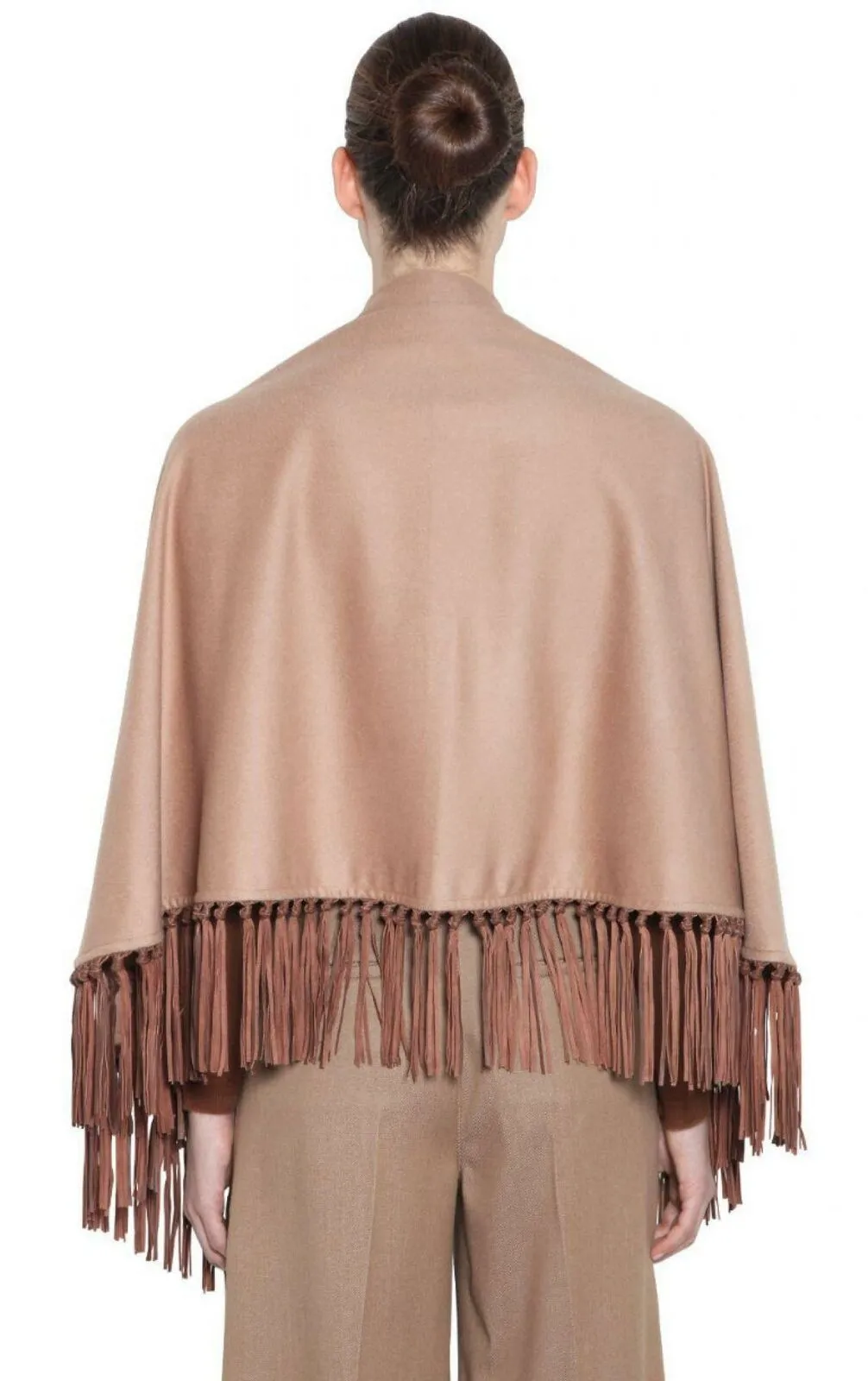 Max Mara Women's Fringed Cashmere Wrap with Leather Tassels