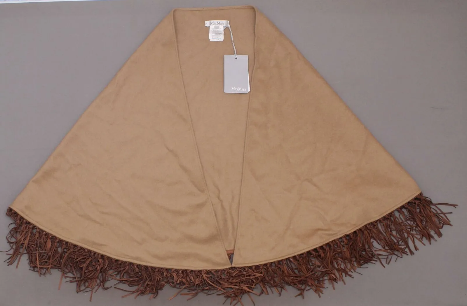 Max Mara Women's Fringed Cashmere Wrap with Leather Tassels
