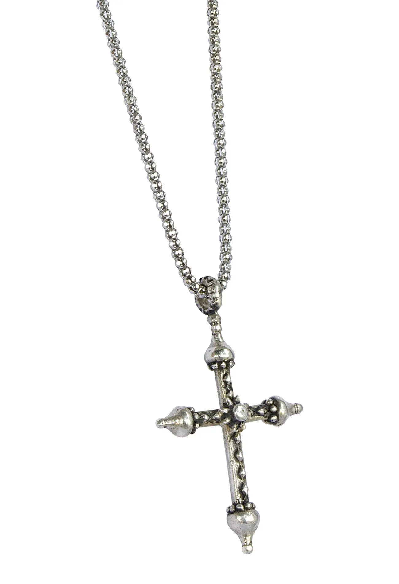 Medium Silver Artistic Cross Necklace