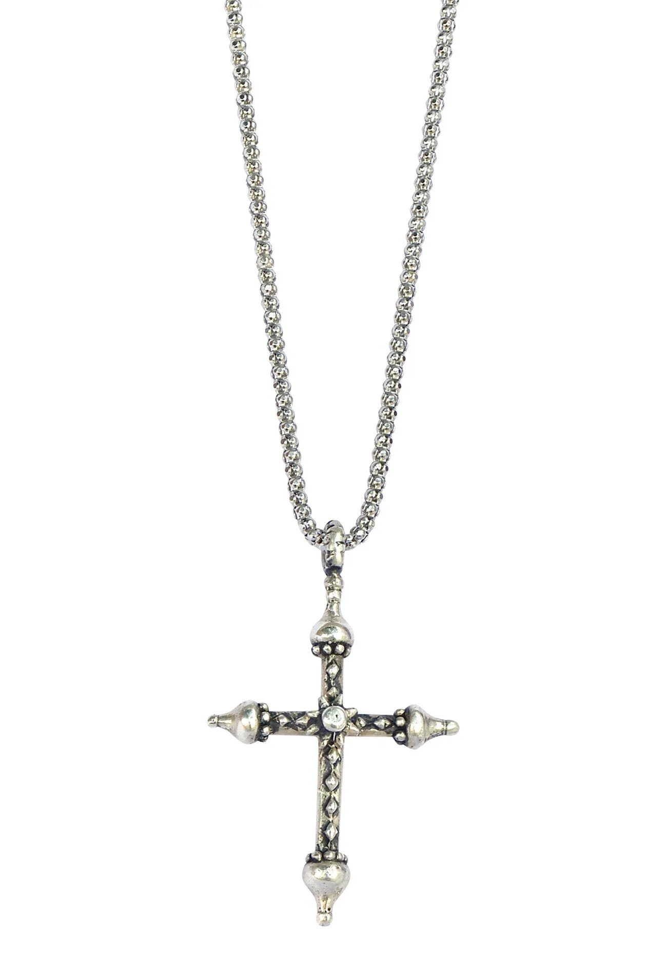 Medium Silver Artistic Cross Necklace
