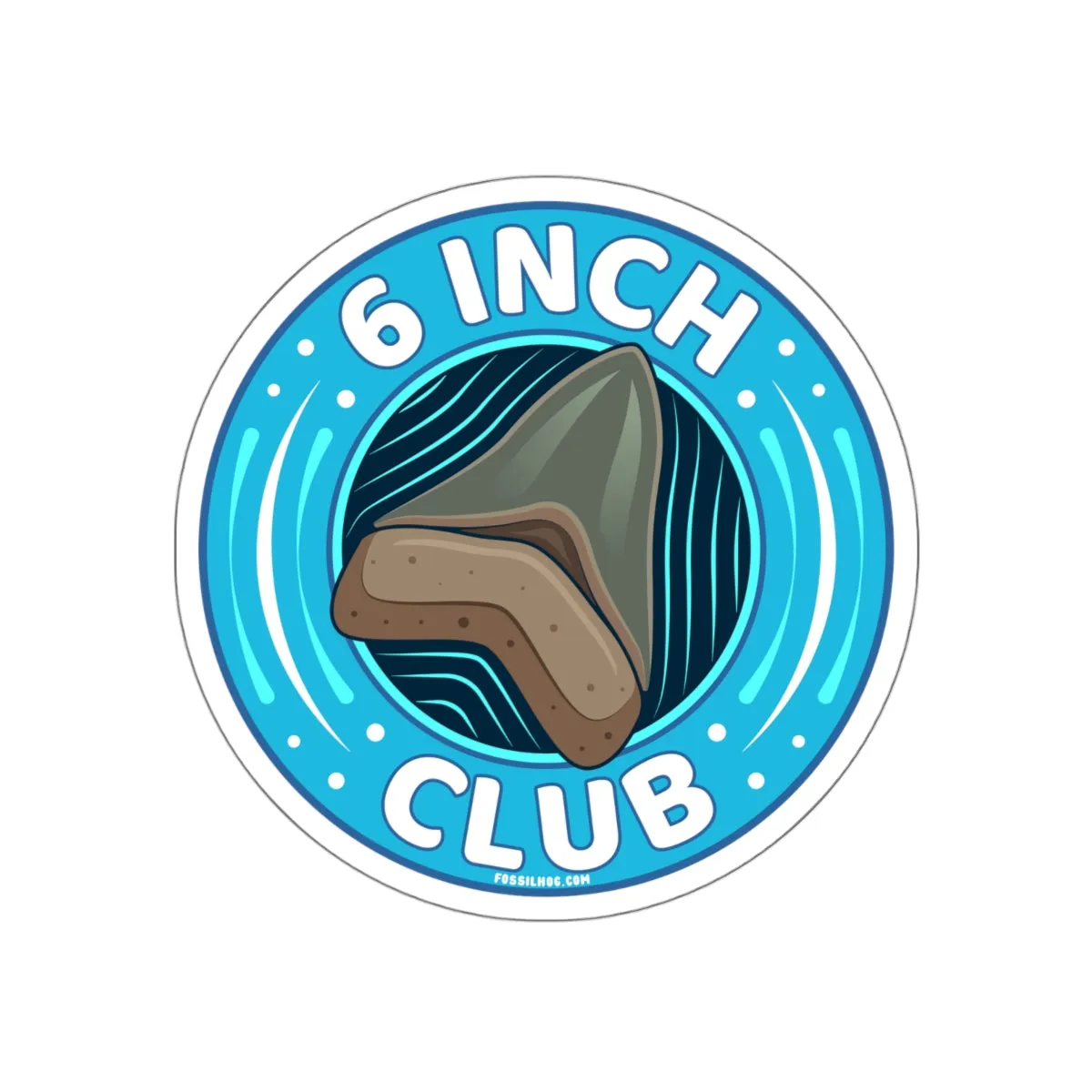 Megalodon 6 Inch Club Round Sticker