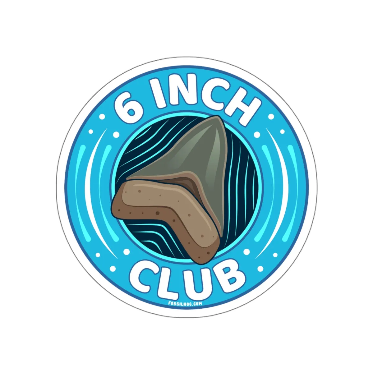 Megalodon 6 Inch Club Round Sticker