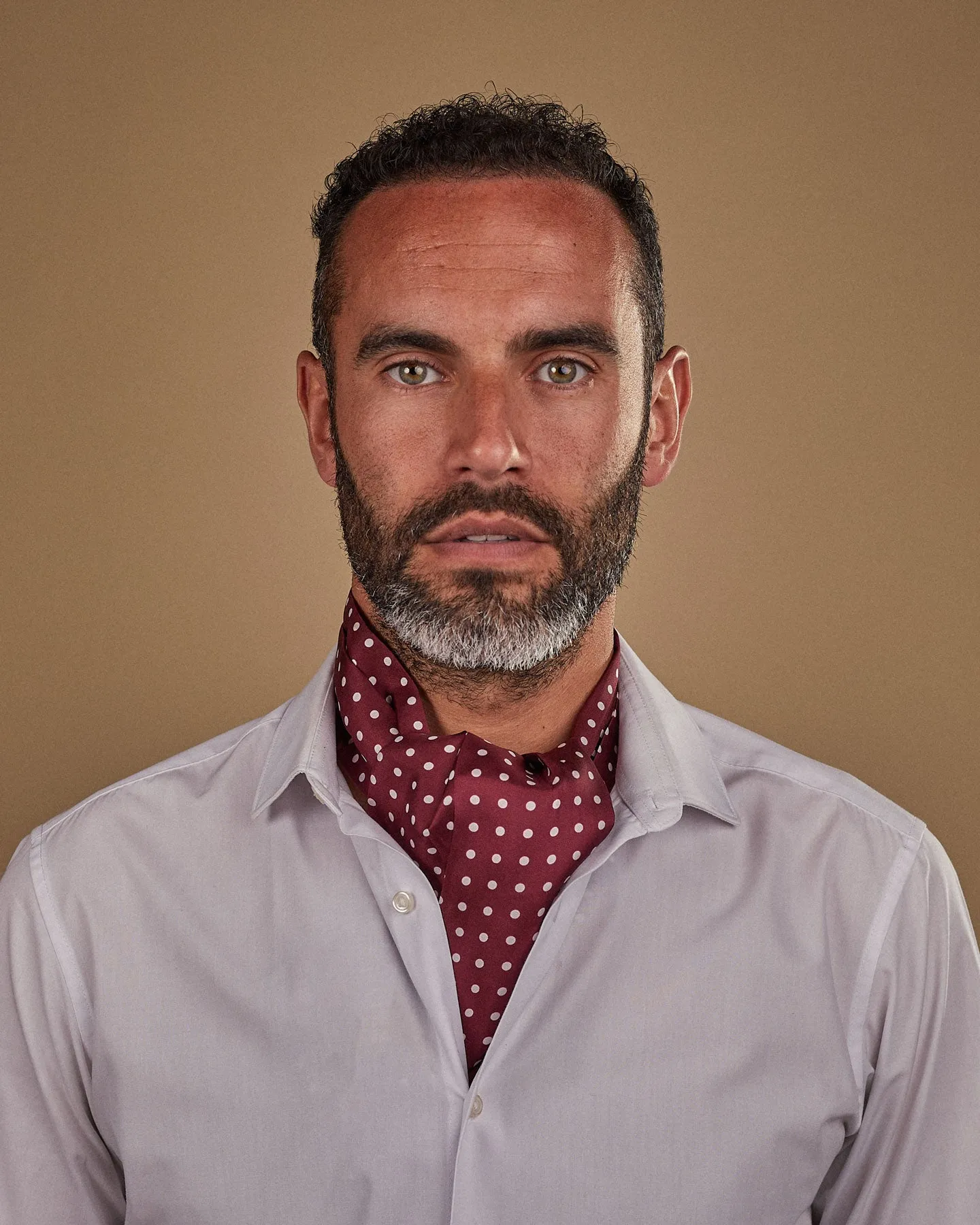 Men's Silk Polka Dot Double Ascot - The Sapporo Ascot