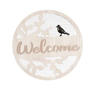 Metal and Wood Welcome Wall Décor,6awd666