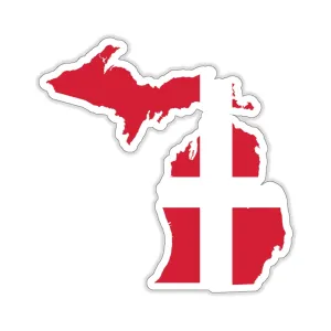 Michigan Danish Flag Sticker