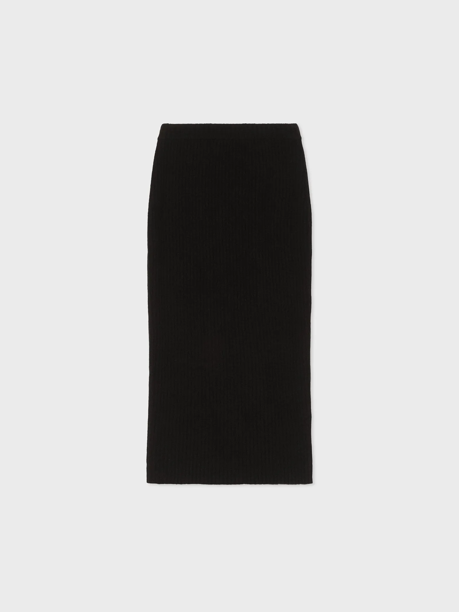 Midi Skirt in Tweed Knit - Black