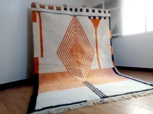modern rug, Hand woven rug, Azilal Berber style - Orange Rug Morocco